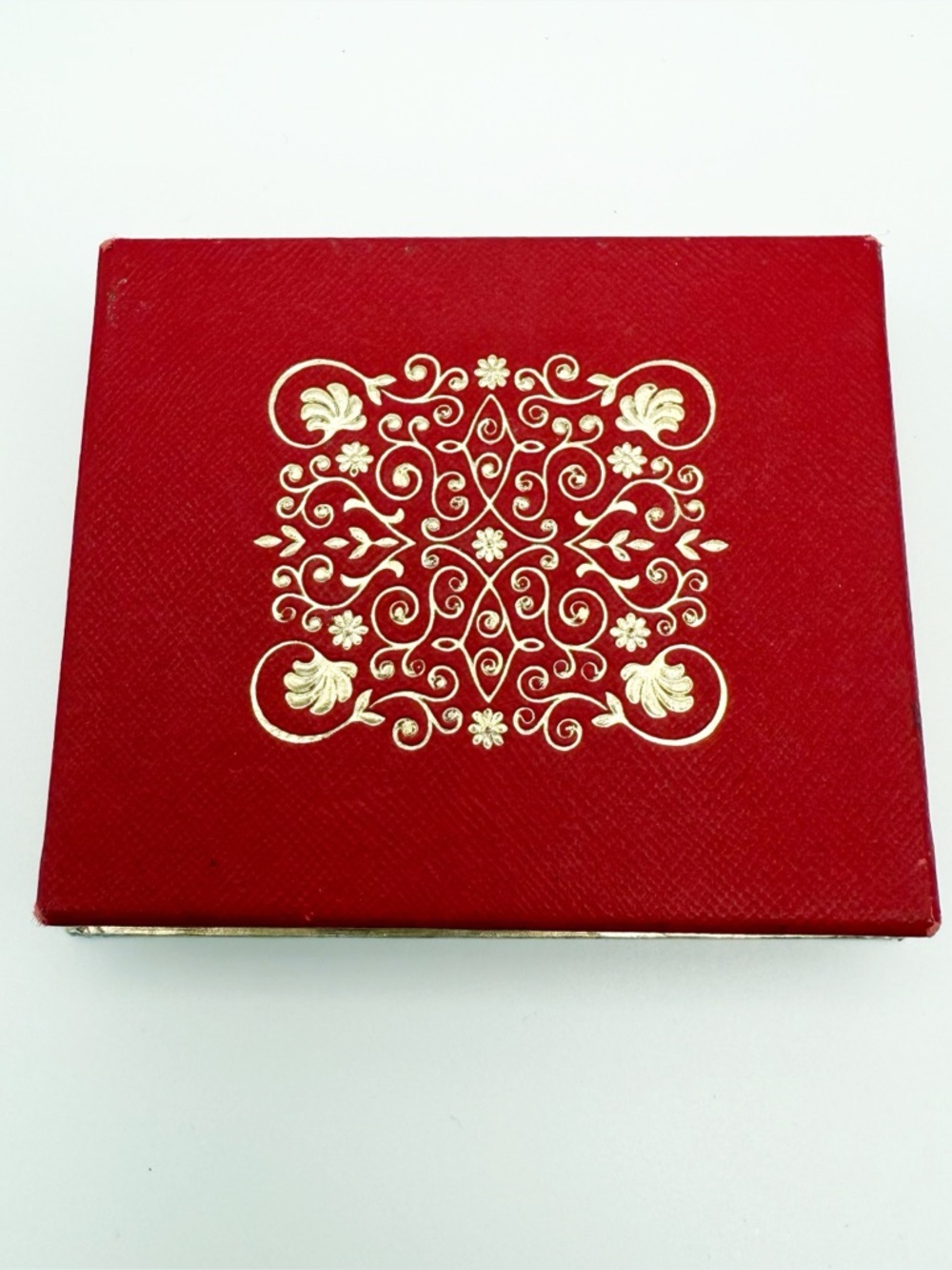 1960s Vintage Revlon Powder Compact love pat rachel diamond gold tone pattern